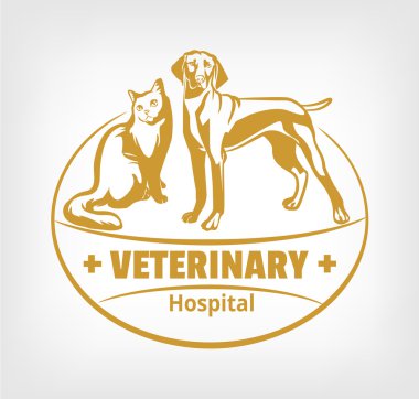 Evde beslenen hayvan kliniği logosunu görmeniz gerekir. Vektör çizim