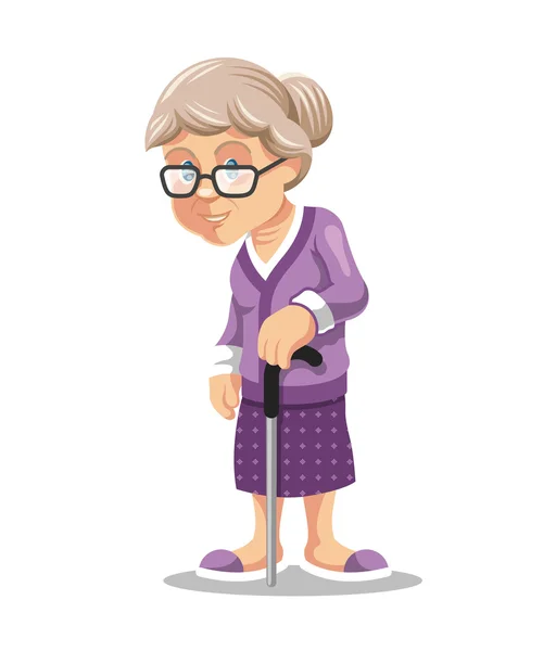 Vector cute old woman illustration — Stock Vector