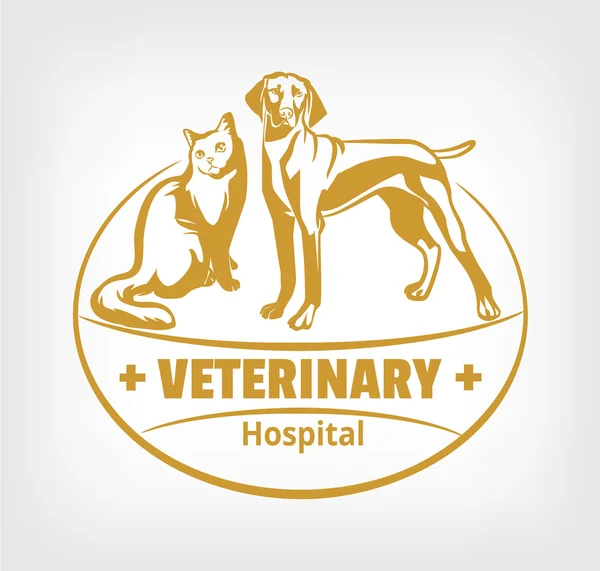 Evde beslenen hayvan kliniği logosunu görmeniz gerekir. Vektör çizim — Stok Vektör