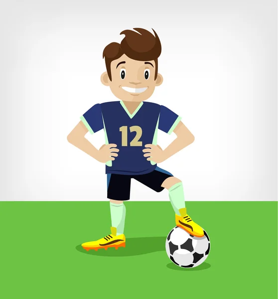 Mascotte del giocatore di football. Illustrazione piatta vettoriale — Vettoriale Stock