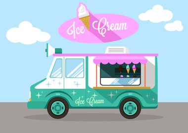 Vektör dondurma düz illüstrasyon