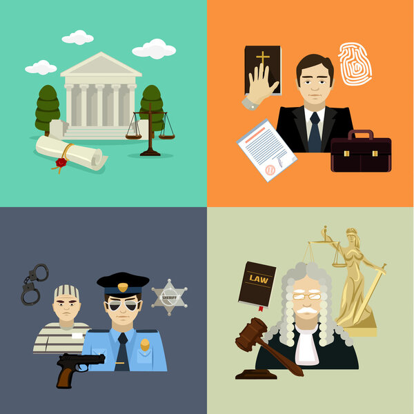 Vector law illustration set