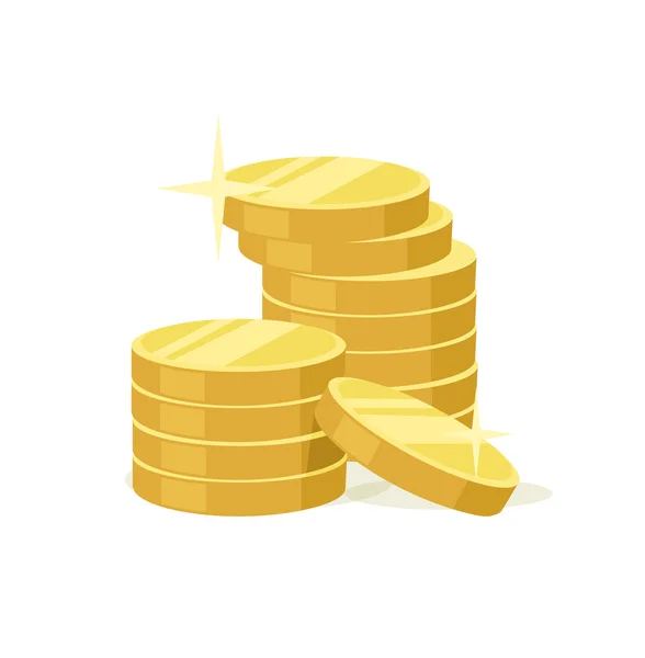 Vector plano monedas de oro icono — Vector de stock