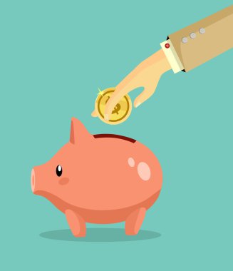 Vektör kumbara düz çizim