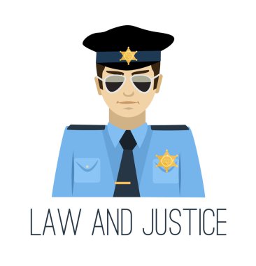 Vektör düz polis çizim