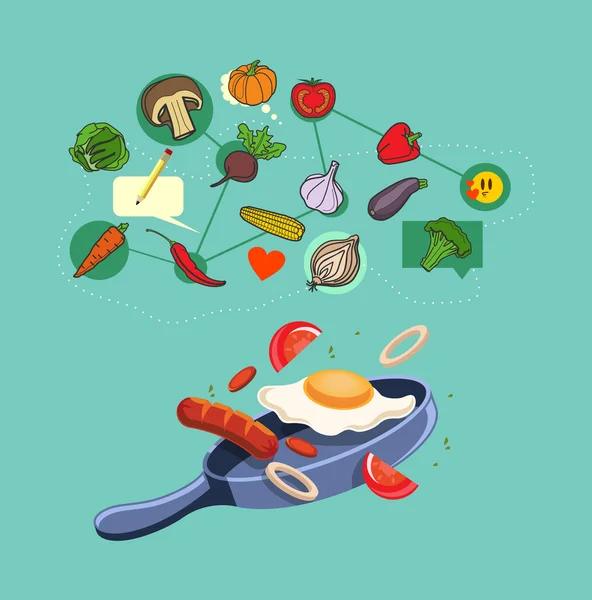 Vector food flat illustration — Stock Vector