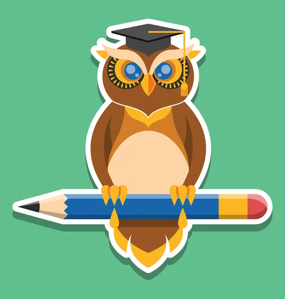 Owl vector flat illustration — Stock Vector