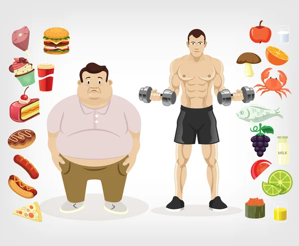 Illustrazione piatta dieta vettoriale — Vettoriale Stock