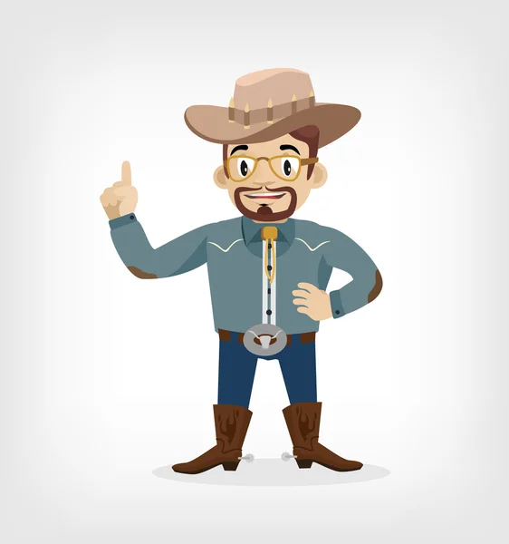 Vector macho cowboy plana ilustração — Vetor de Stock