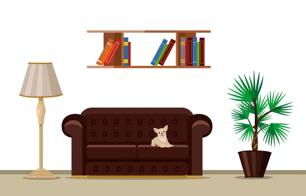 Vektorové ilustrace obývacího pokoje bytu — Stockový vektor