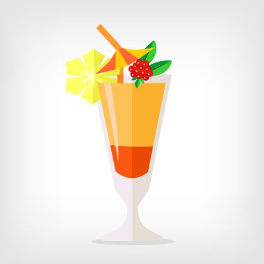 Vektör kokteyl düz çizim