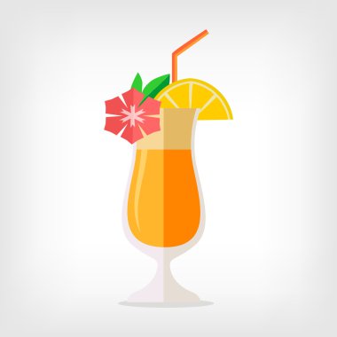 Vektör kokteyl düz çizim