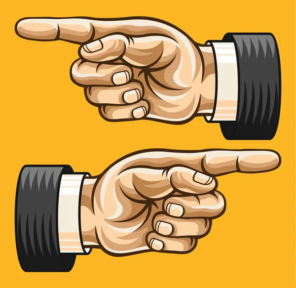 Vector pointing hand illustration — Stock Vector