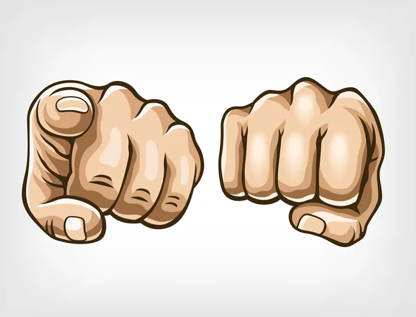 Vector fist illustration set — Stock Vector