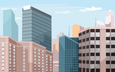 Vektör şehir düz çizim