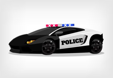 Polis araba vektör düz çizim