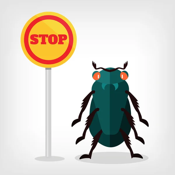 Dur böcekler düz illüstrasyon vektör — Stok Vektör
