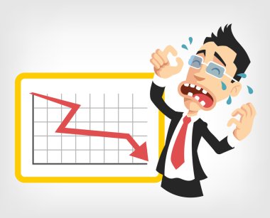İş başarısız. Düz illüstrasyon vektör grafik