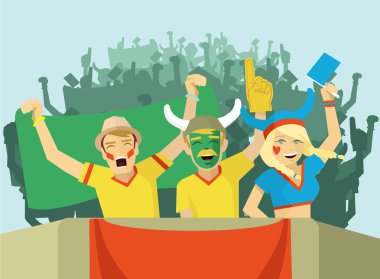 Hayranları düz illüstrasyon vektör