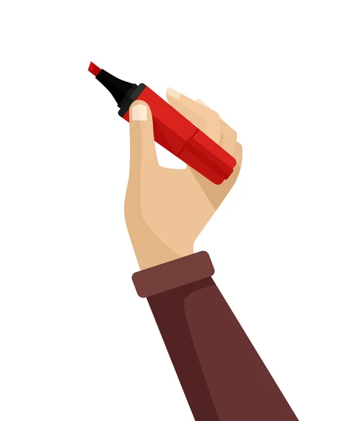 Hand schrijven. platte vectorillustratie — Stockvector