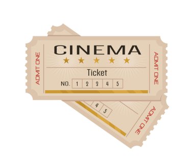 Vector flat cinema tickets illustration