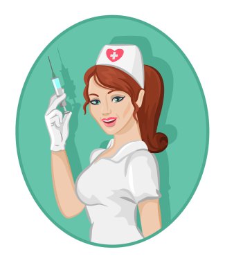 Vector nurse flat illustration