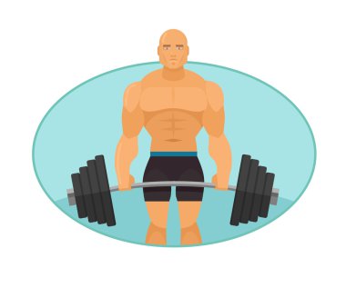 Vector bodybuilder flat illustration