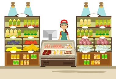 Vektör süpermarket düz çizim