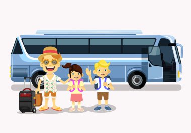 Family holiday. Vector flat cartoon illustration