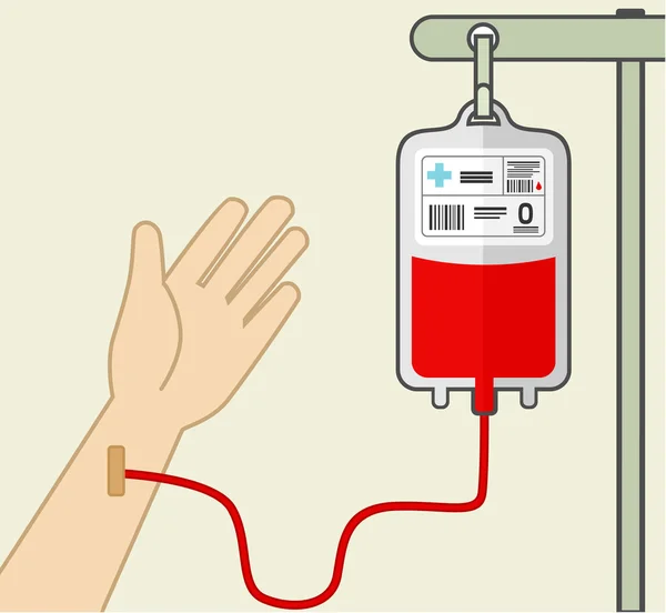 Blood transfusion. Vector flat illustration — Stock vektor