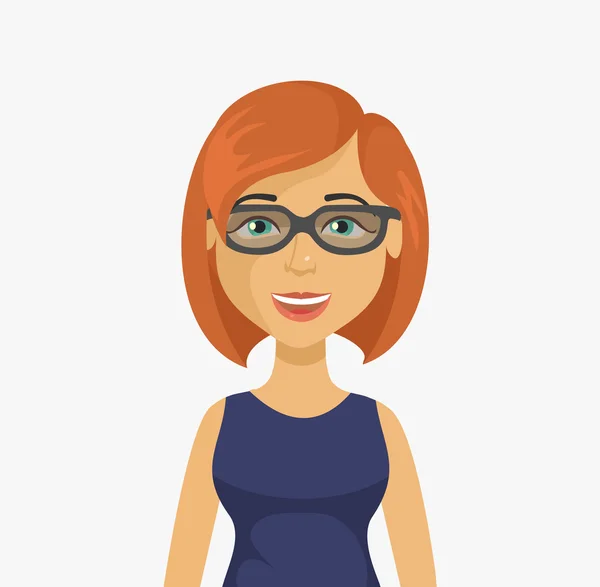 Vector woman flat illustration — ストックベクタ