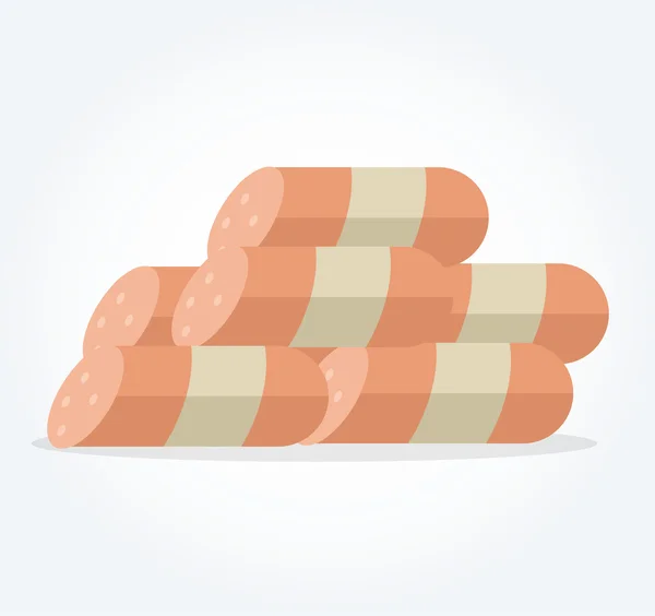 Illustration plate de saucisse vectorielle — Image vectorielle