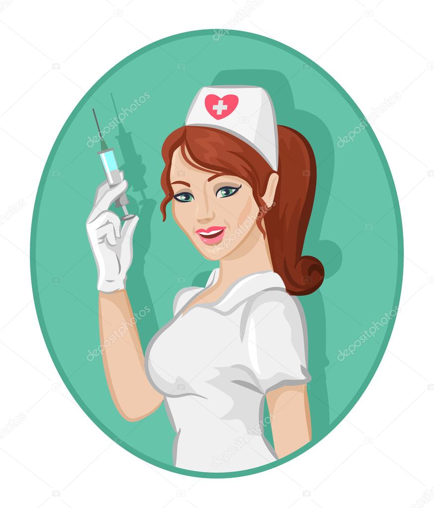Vector nurse flat illustration