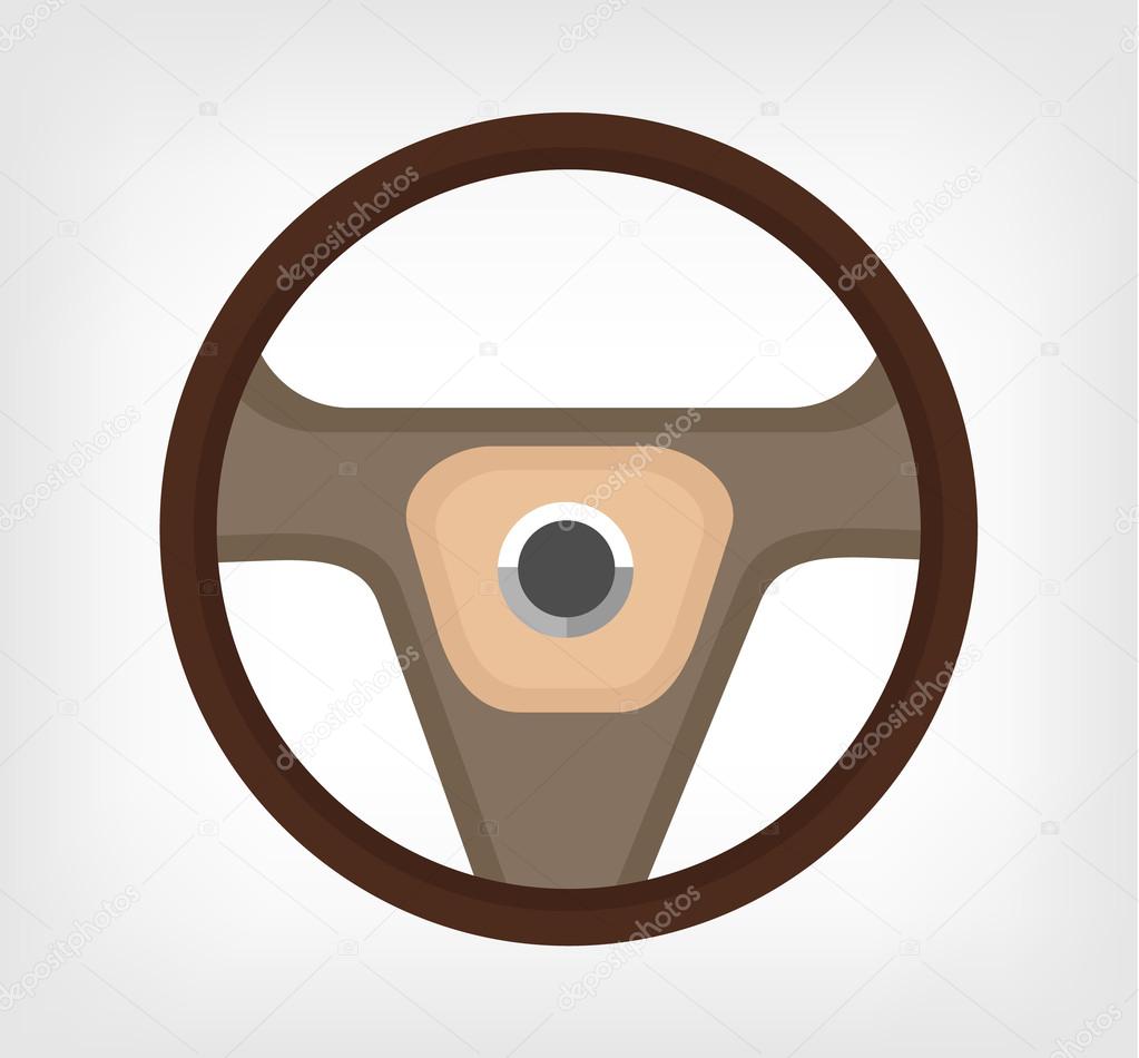 Steering wheel. Vector flat illustration