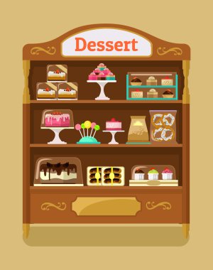 Store sweets. Vector flat illustration