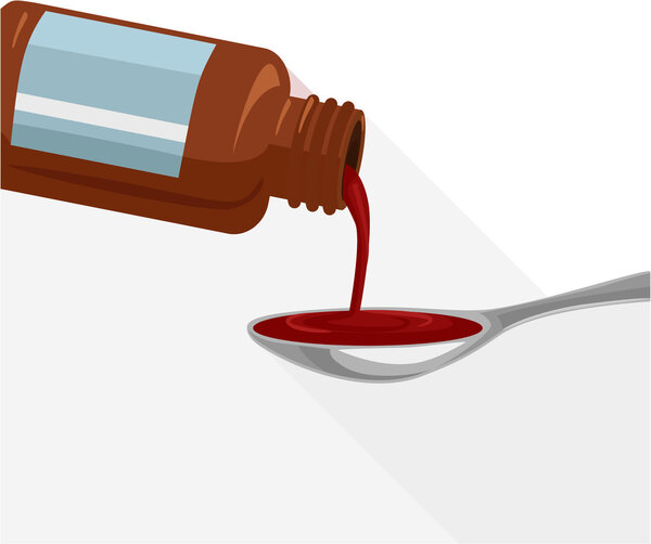 Liquid medicine. Vector flat illustration