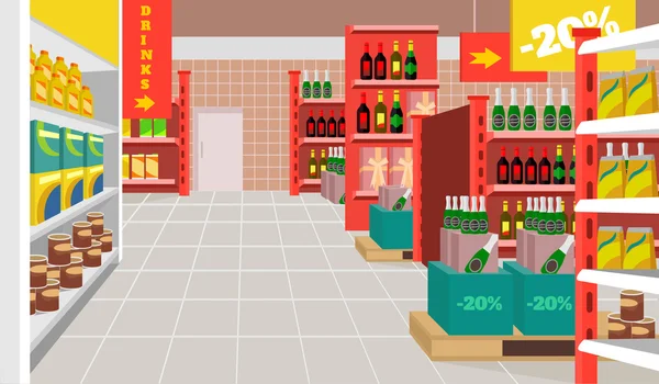 Vektör süpermarket düz çizim
