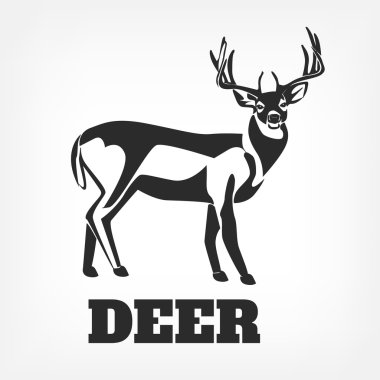 Vektör geyik siyah çizim