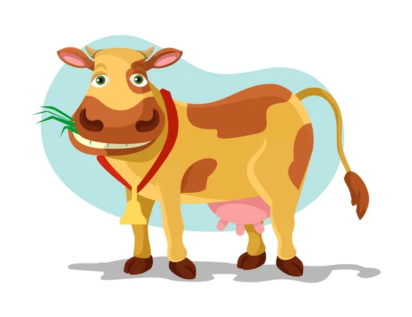 Vector de vaca ilustración de dibujos animados planos — Archivo Imágenes Vectoriales