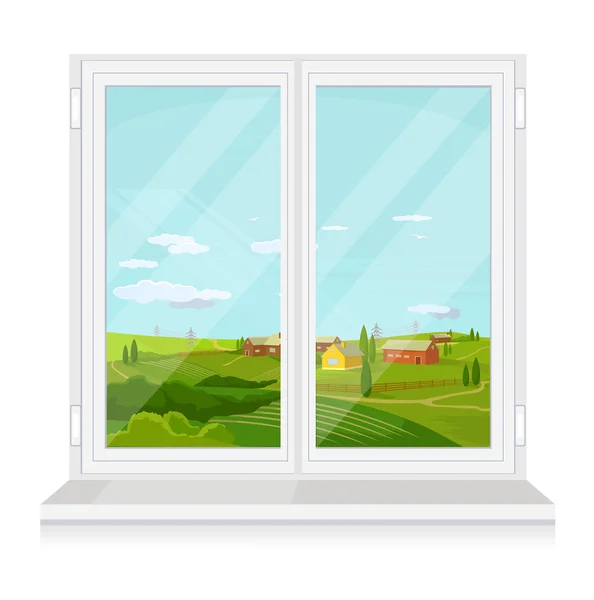 Vector window flat illustration — Stock Vector