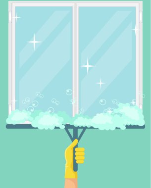 Temiz pencere eşiği. Vektör düz çizim