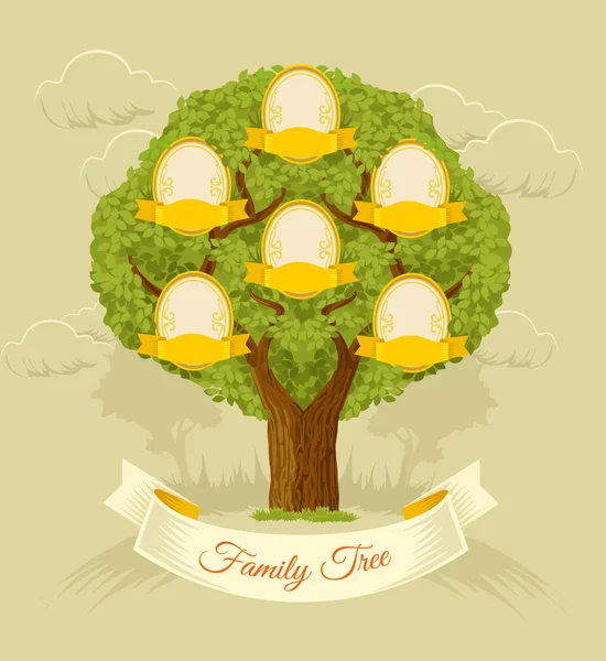 Οικογενειακό δέντρο. Επίπεδη εικόνα διάνυσμα — Διανυσματικό Αρχείο