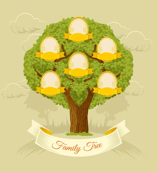 Albero genealogico. Illustrazione piatta vettoriale — Vettoriale Stock