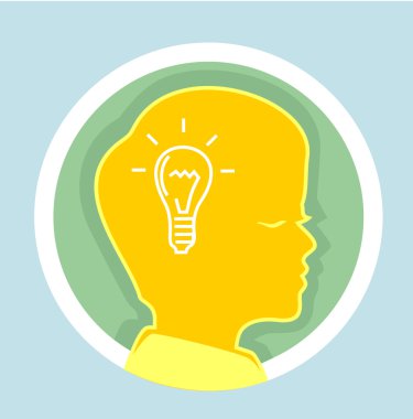 Vektör iyi fikir düz çizgi film illüstrasyon