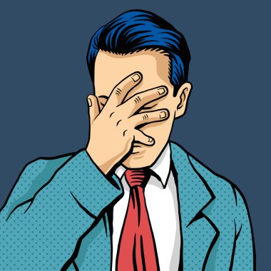 Vector man facepalm comic illustration clipart