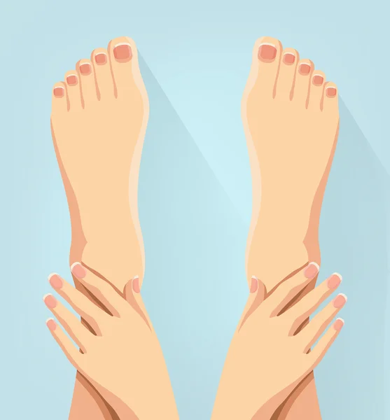 Hände und Füße. Vektorflache Abbildung — Stockvektor