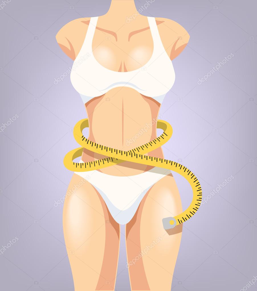 Beautiful Athletic Woman With Tape Measures The Size Of The Breast. Photo  Of Young Woman In Sports Wear On White Background. Strength And Motivation  Stock Photo, Picture and Royalty Free Image. Image