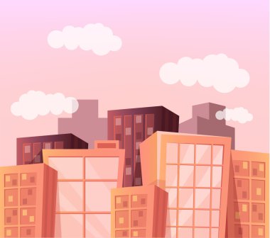 Vektör karikatür şehir düz çizim