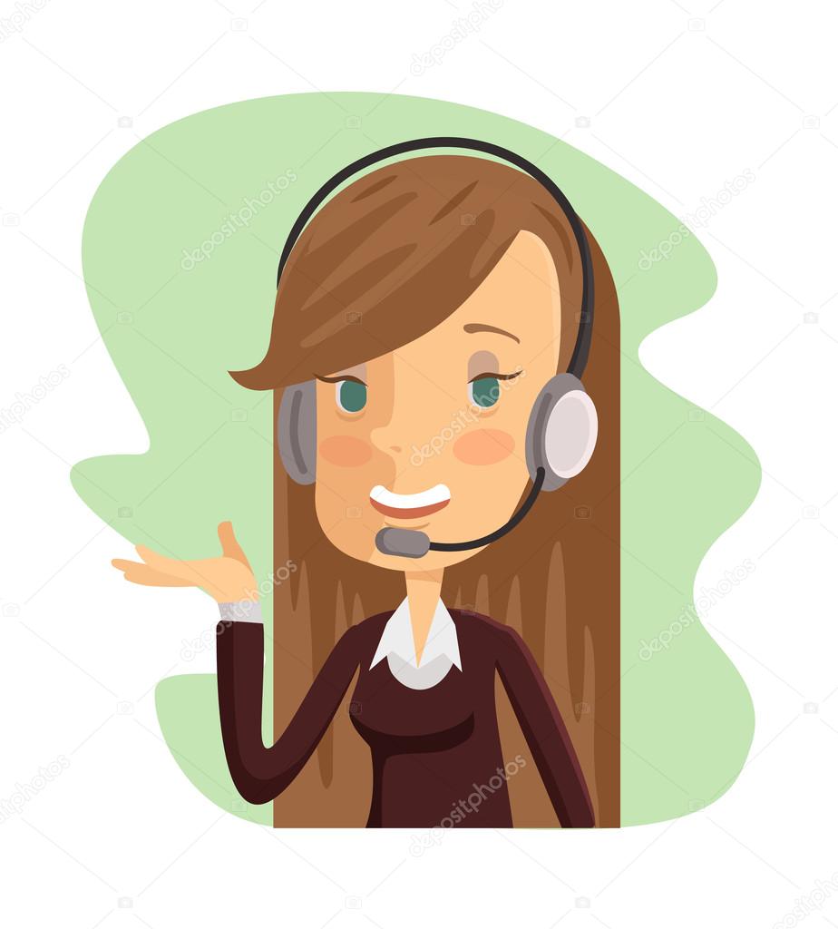 Support manager icon. Vector cartoon flat illustration