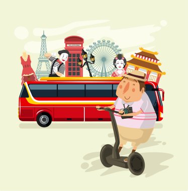 Vektör turizm düz çizim